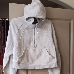 Lululemon Gray Hoodie Scuba 1/2 Zip Crop Sweater
